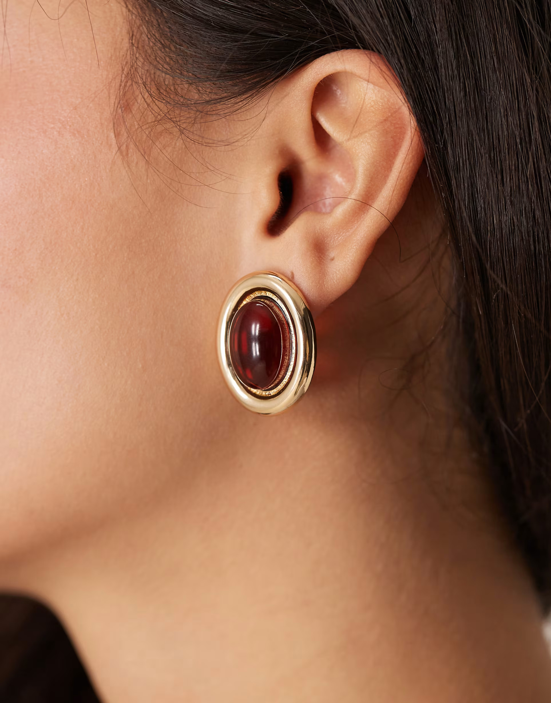 ASOS DESIGN stud earrings with stone set design in gold tone | ASOS | ASOS (Global)