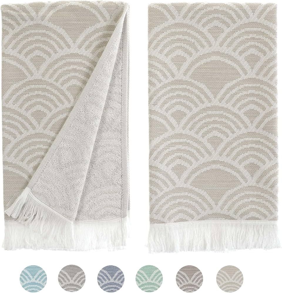 sea me at home Turkish Hand Towels for Bathroom, Kitchen Towels Decorative Set of 2, Luxury Turki... | Amazon (US)