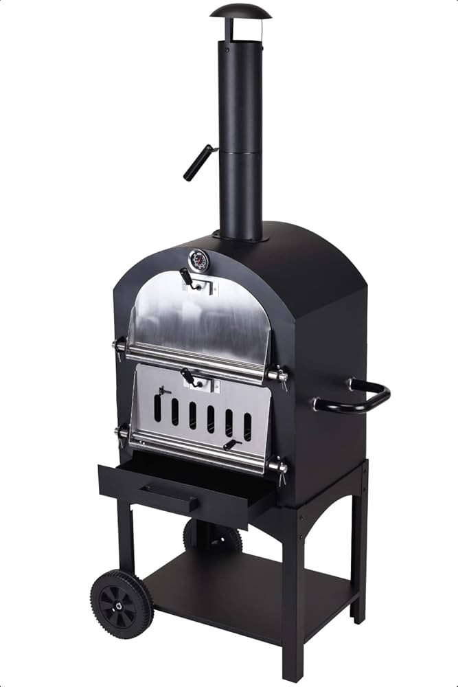 idooka Outdoor Pizza Oven Wood Burning/Wood Fired BBQ Pizza Oven with Chimney, Pizza Stone and St... | Amazon (UK)