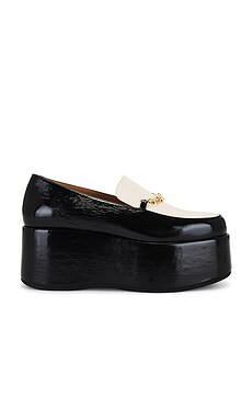 Ganni Platform Loafer Naplack in Black & Egret from Revolve.com | Revolve Clothing (Global)