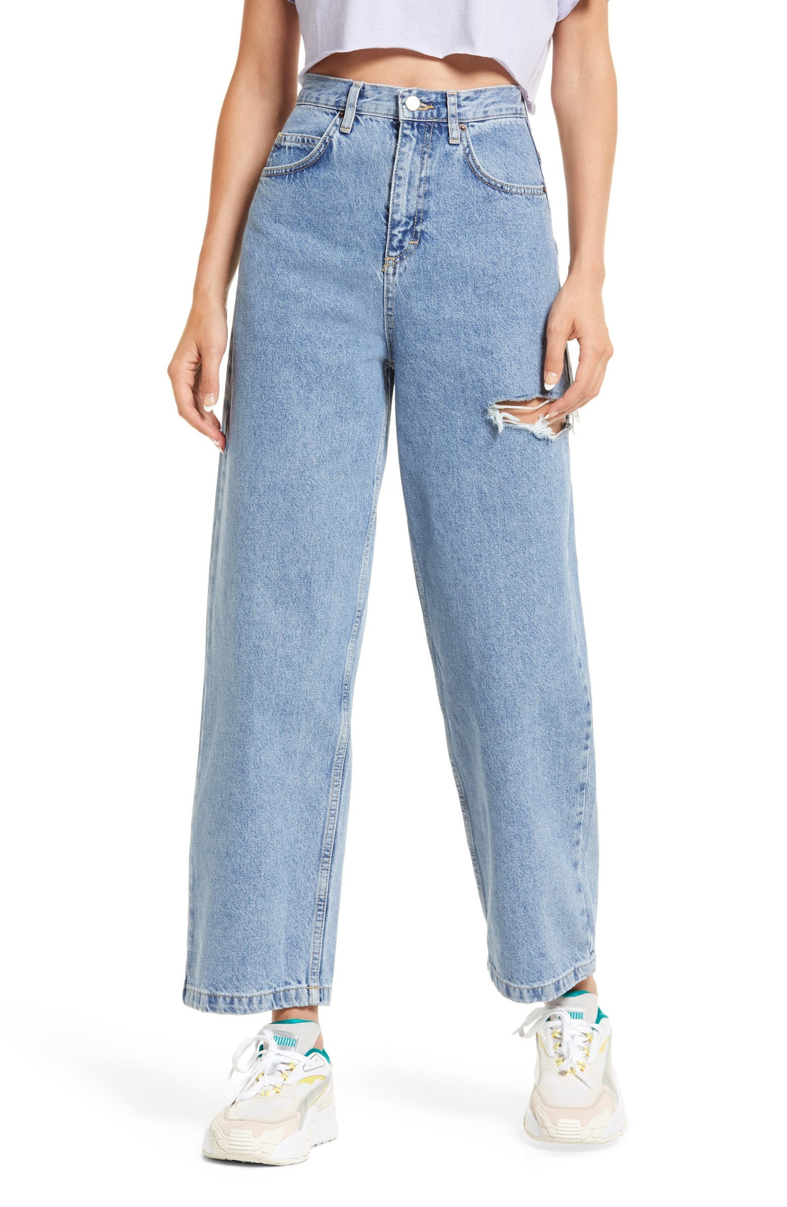 Ripped Drop Baggy Wide Leg Jeans | Nordstrom