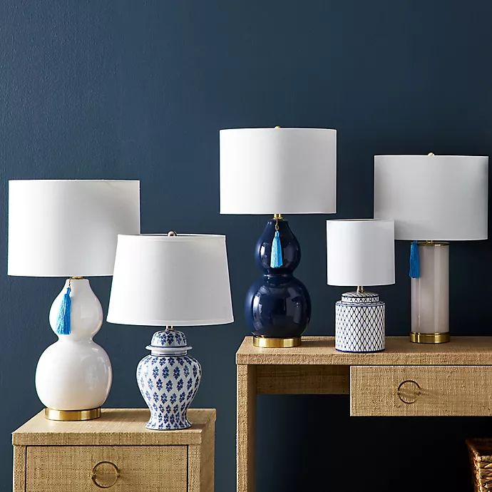 One Kings Lane Open House™ Ginny Table Lamp in Blue/White | Bed Bath & Beyond | Bed Bath & Beyond