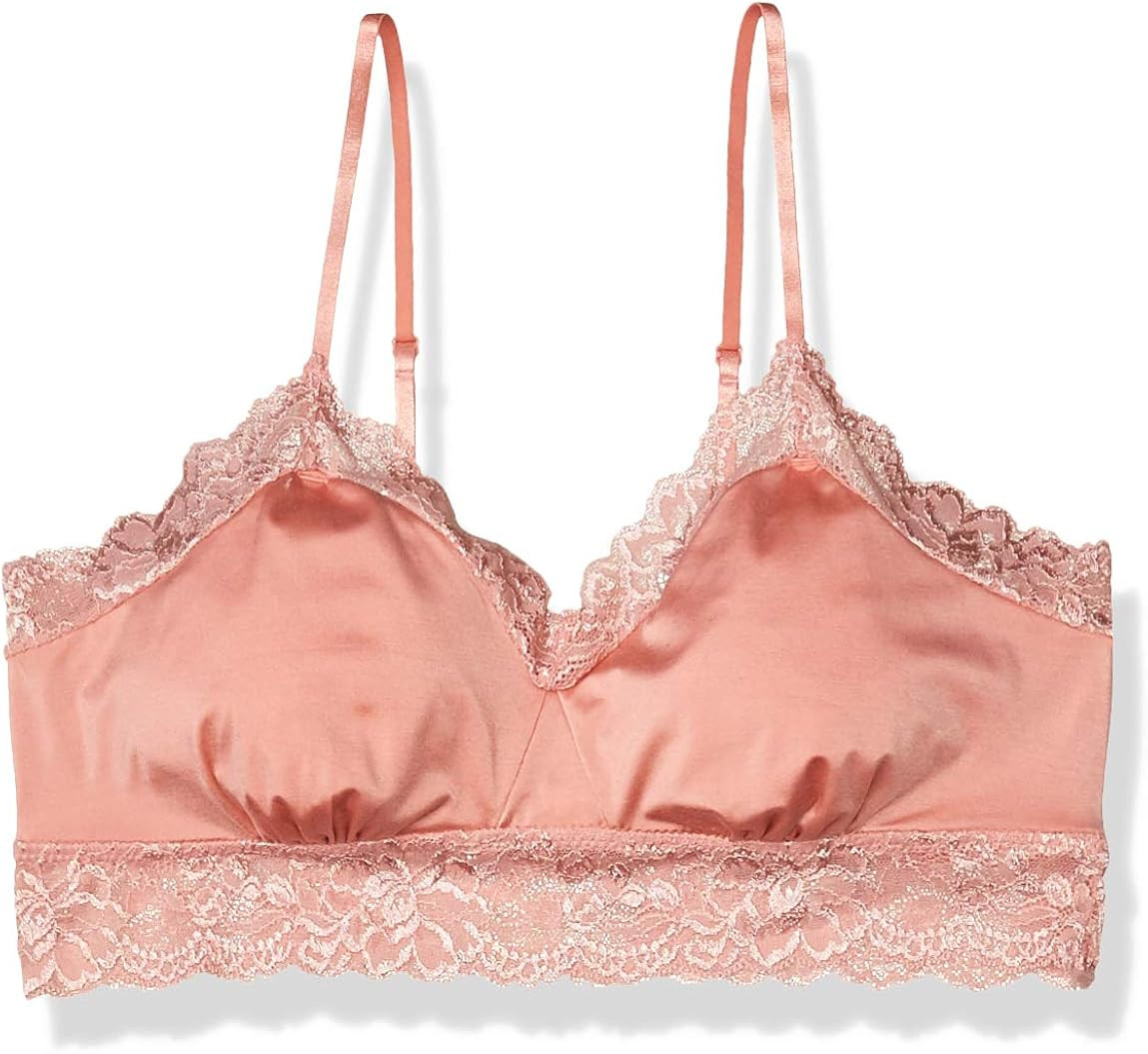 Amazon Brand - Mae Women's Microfiber Longline Lace Bralette (for A-C cups) | Amazon (US)
