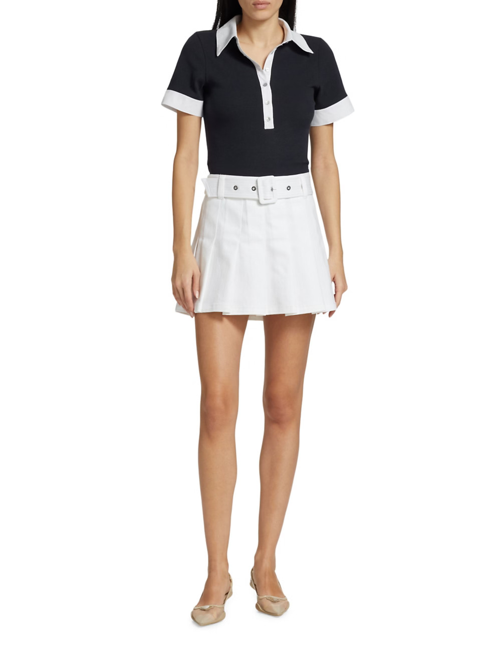 Janina Belted Pleated Miniskirt | Saks Fifth Avenue