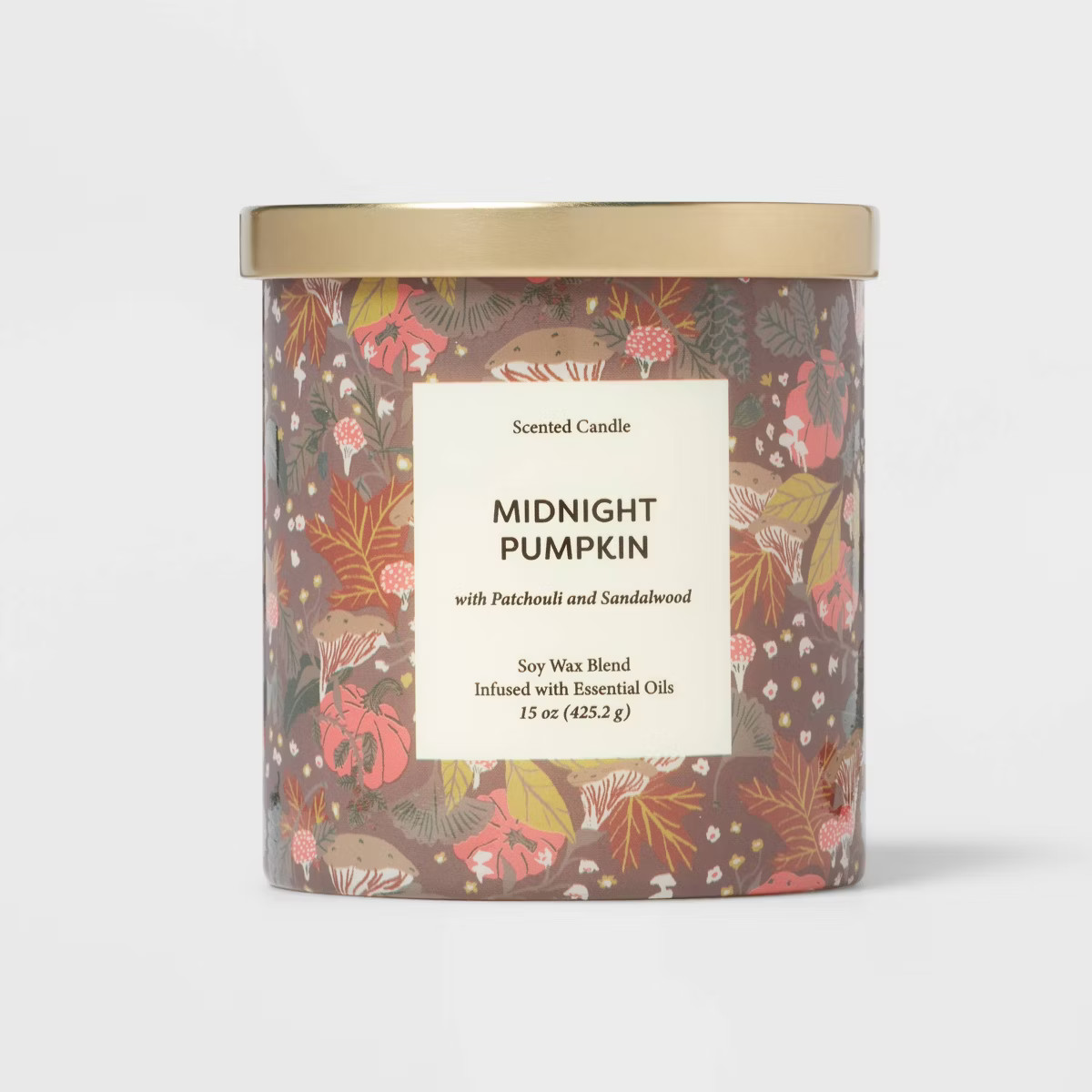 15oz Patterned Glass Jar Midnight Pumpkin Candle Maroon - Opalhouse™ | Target