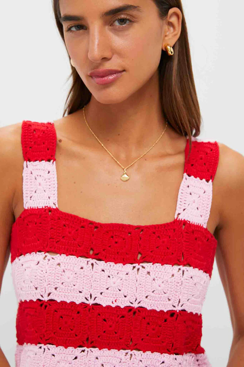 Pink & Red Crochet Cooper Tank | Tuckernuck (US)