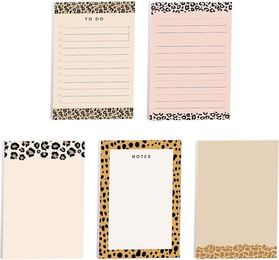 Modern Animal Print Sticky Notes / 4" x 6" Repositionable Sticky Note Pads / Five Unique Pattern ... | Amazon (US)