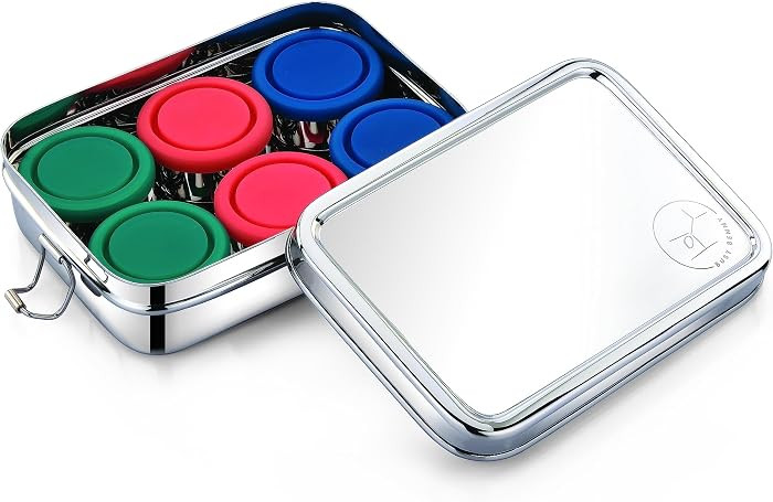 Stainless Steel Reusable Snack Bento Box: 6 50mL containers included | Plastic Free | Dishwasher ... | Amazon (US)