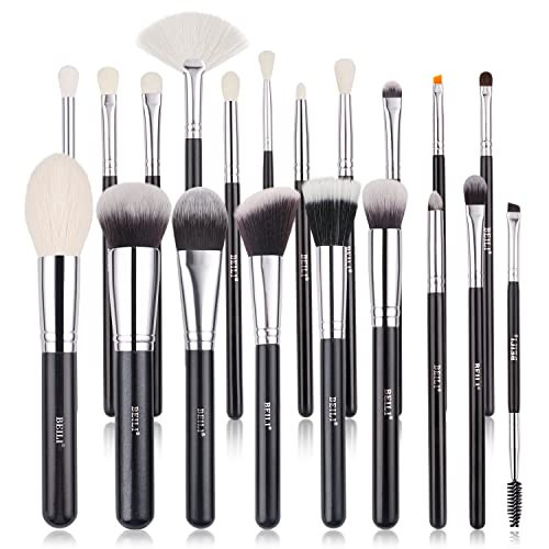 BEILI Makeup Brushes 20pcs Makeup Brush Set Premium Synthetic Kabuki Foundation Face Powder Fan Contour Concealer Eye Shadows Eyebrow Eyeliner Make Up Brush Tools Kit(Black) | Amazon (US)