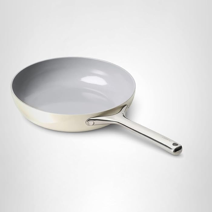 Caraway Nonstick Ceramic Frying Pan (2.7 qt, 10.5") - Non Toxic, PTFE & PFOA Free - Oven Safe & Compatible with All Stovetops (Gas, Electric & Induction) - Cream | Amazon (US)