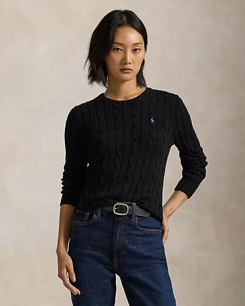 Cable-Knit Cotton Crewneck Jumper | Ralph Lauren (UK)