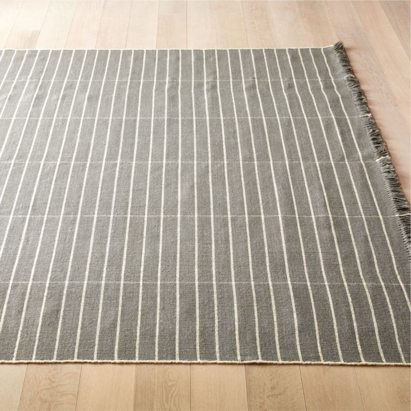 Reed Grey/White Stripe Rug | CB2 | CB2