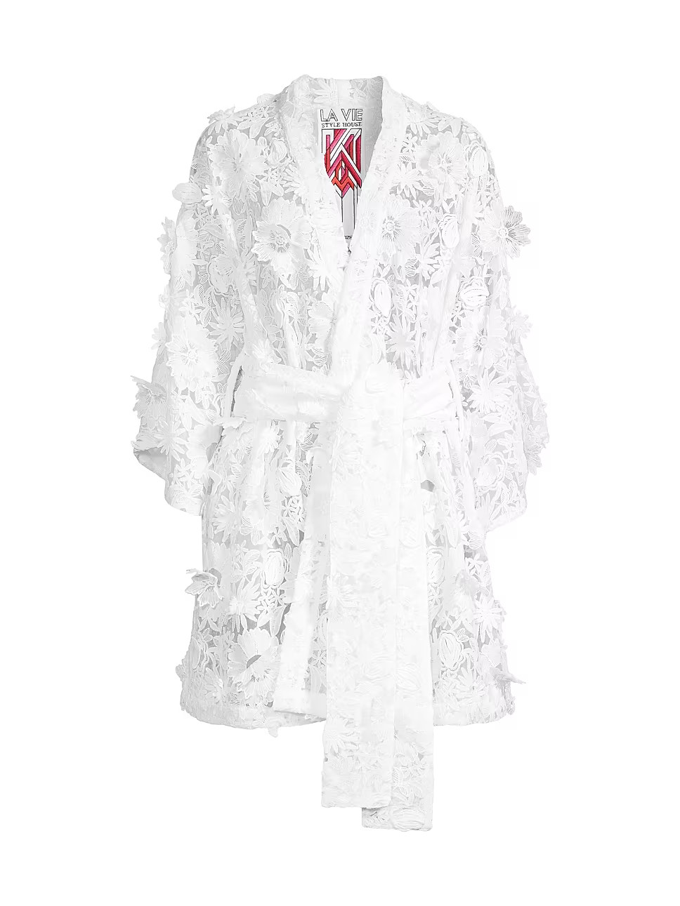 3D Lace Mini Wrap Dress | Saks Fifth Avenue