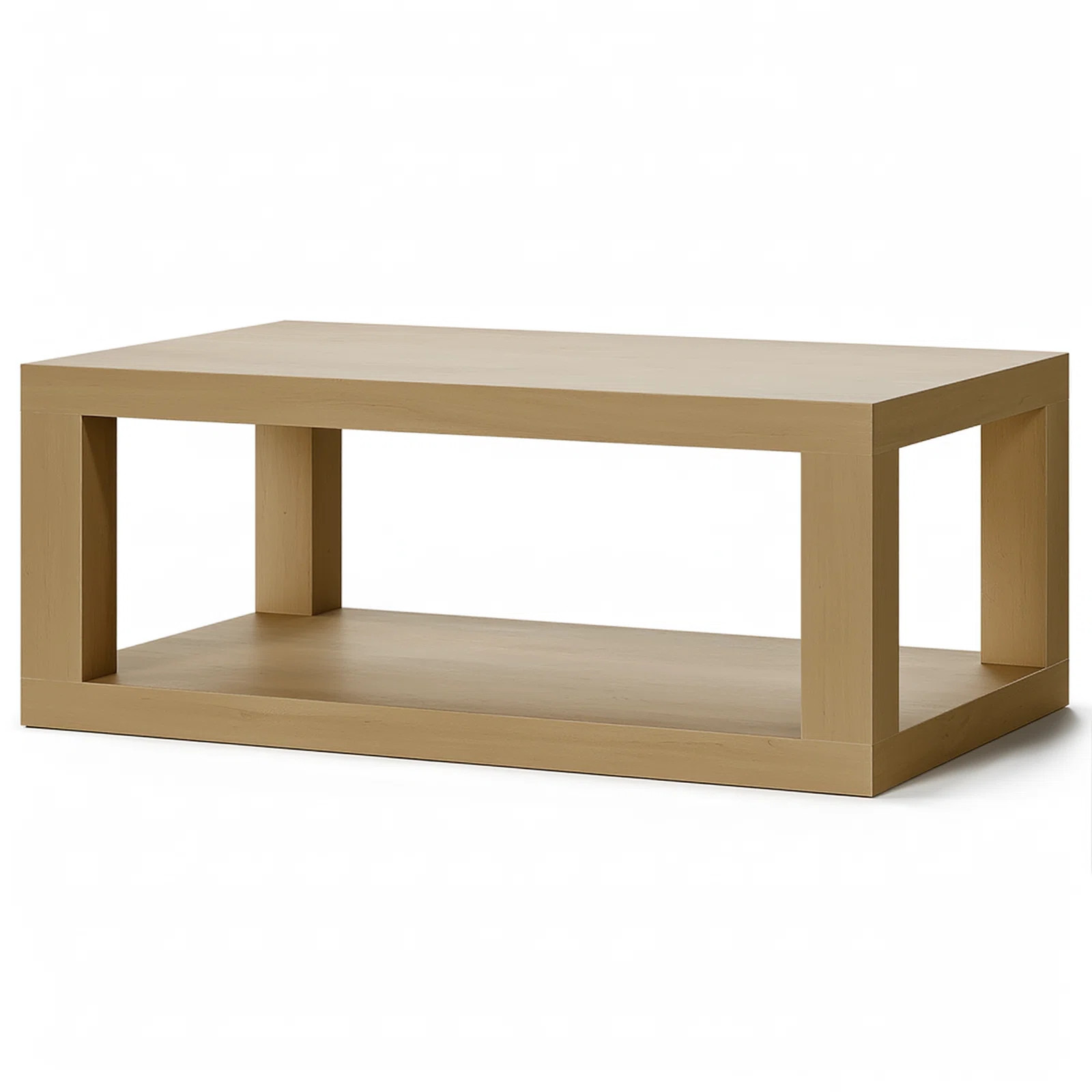 47" Rectangle Wooden Coffee Table With 2-tier Storage Space | Wayfair North America