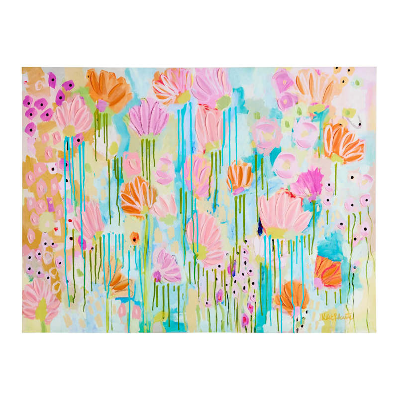 Hand Painted Multi-Floral Canvas Wall Art by Kait Roberts, 40x30 | At Home