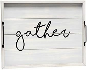 Elegant Designs HG2000-GGH Decorative Wood Serving Tray with Handles, 15.50" x 12", Gather, Gray ... | Amazon (CA)