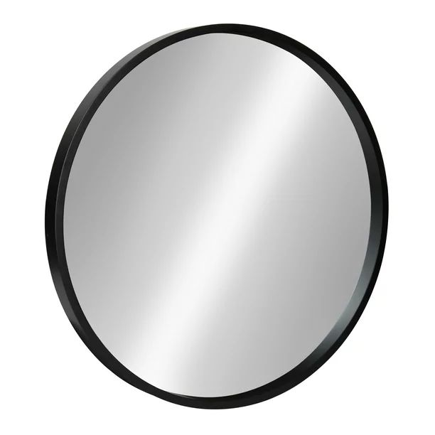 Kate and Laurel Travis Round Wood Wall Mirror, 21.6" Diameter, Black, Modern Wall Décor Accent | Walmart (US)