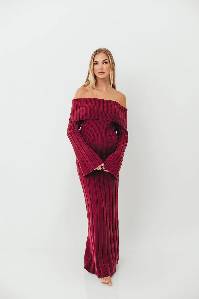 Evella Maxi Dress in Burgundy - Bump Friendly *Final Sale* | Worth Collective