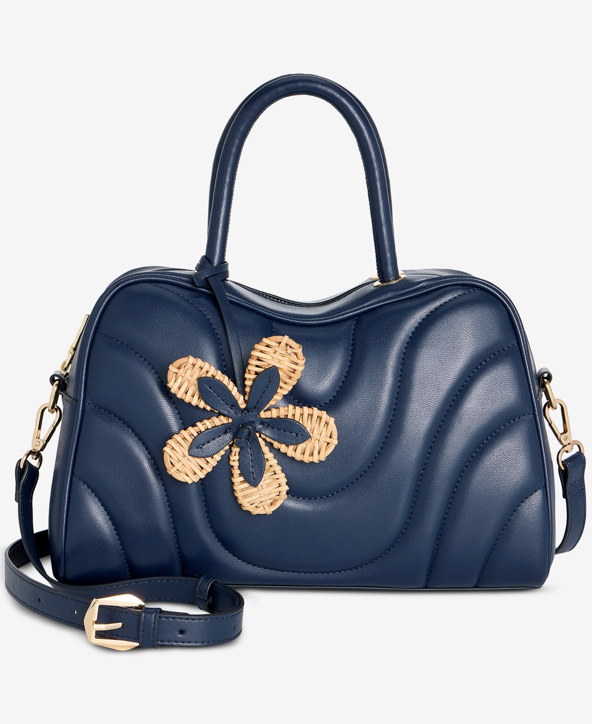 I.n.c. International Concepts Aydenn Bowler Wave Satchel Handbag, Macy's Exclusive - Pageant Blue | Macy's