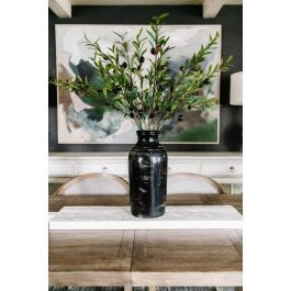 BLACK CERAMIC VASE- 17.5" | Gatehouse No.1
