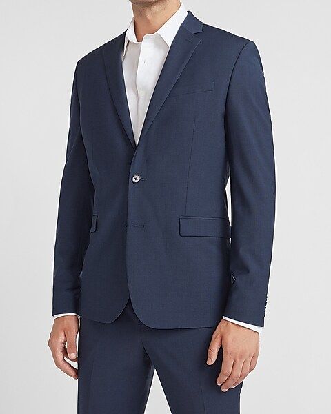 Slim Navy Washable Wool-blend Suit Jacket | Express