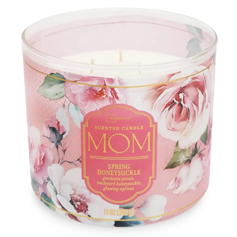 Mainstays 3-Wick Mothers Day Wrapped Candle "Mom", 13-Ounce | Walmart (US)