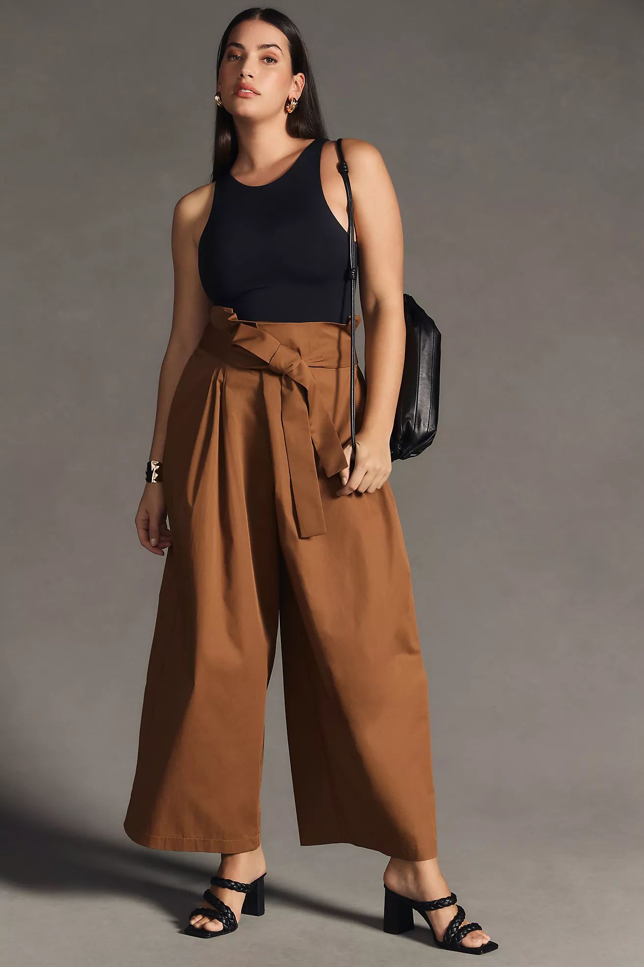 Exquise Pleated Tie-Front Trousers | Anthropologie (US)