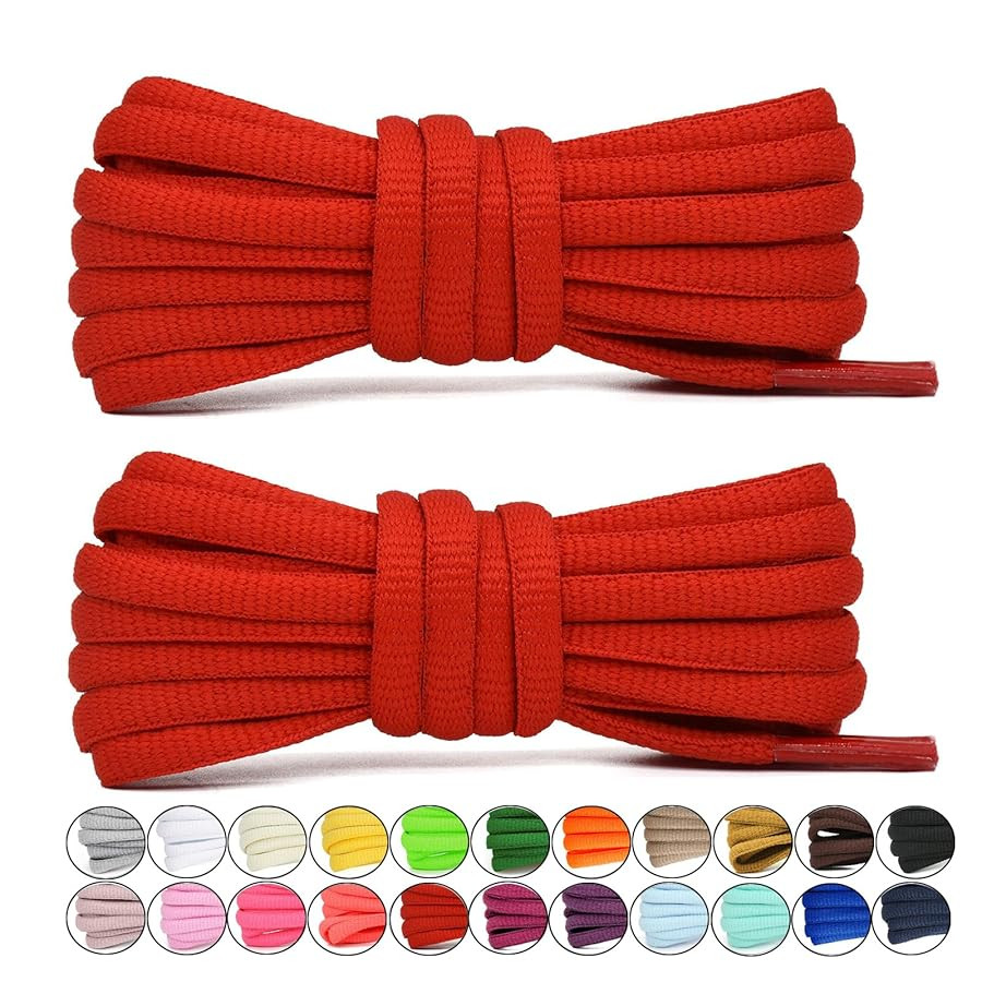 Stepace [2 Pairs Half Round Shoe Laces for Sneakers 76cm - 182cm Length 22 Color Shoelaces | Amazon (US)