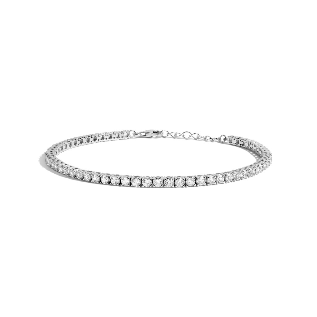 Lab Grown White Sapphire Tennis Anklet | AUrate New York