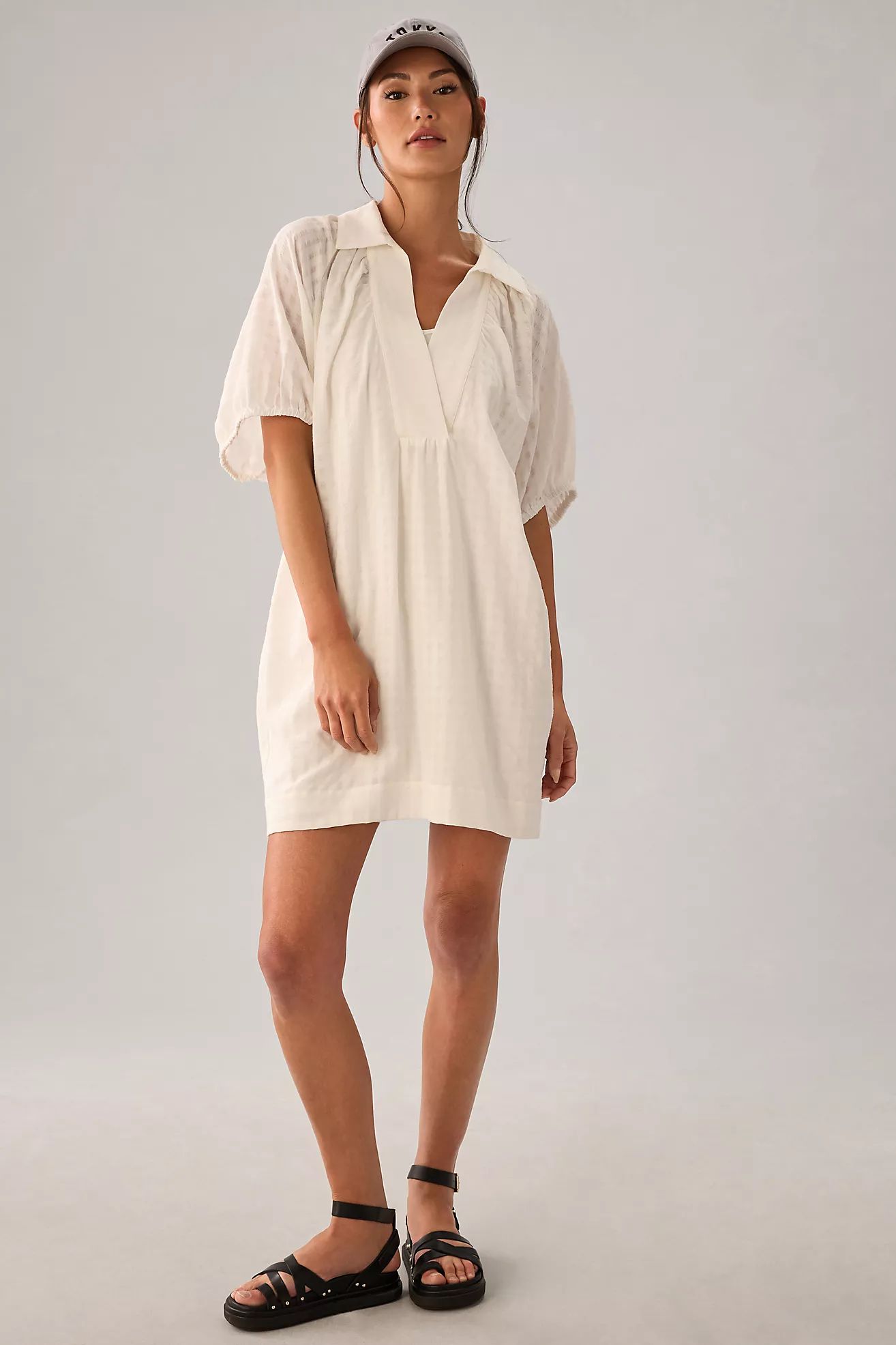 By Anthropologie V-Neck Tiered-Sleeve Tunic Dress | Anthropologie (US)