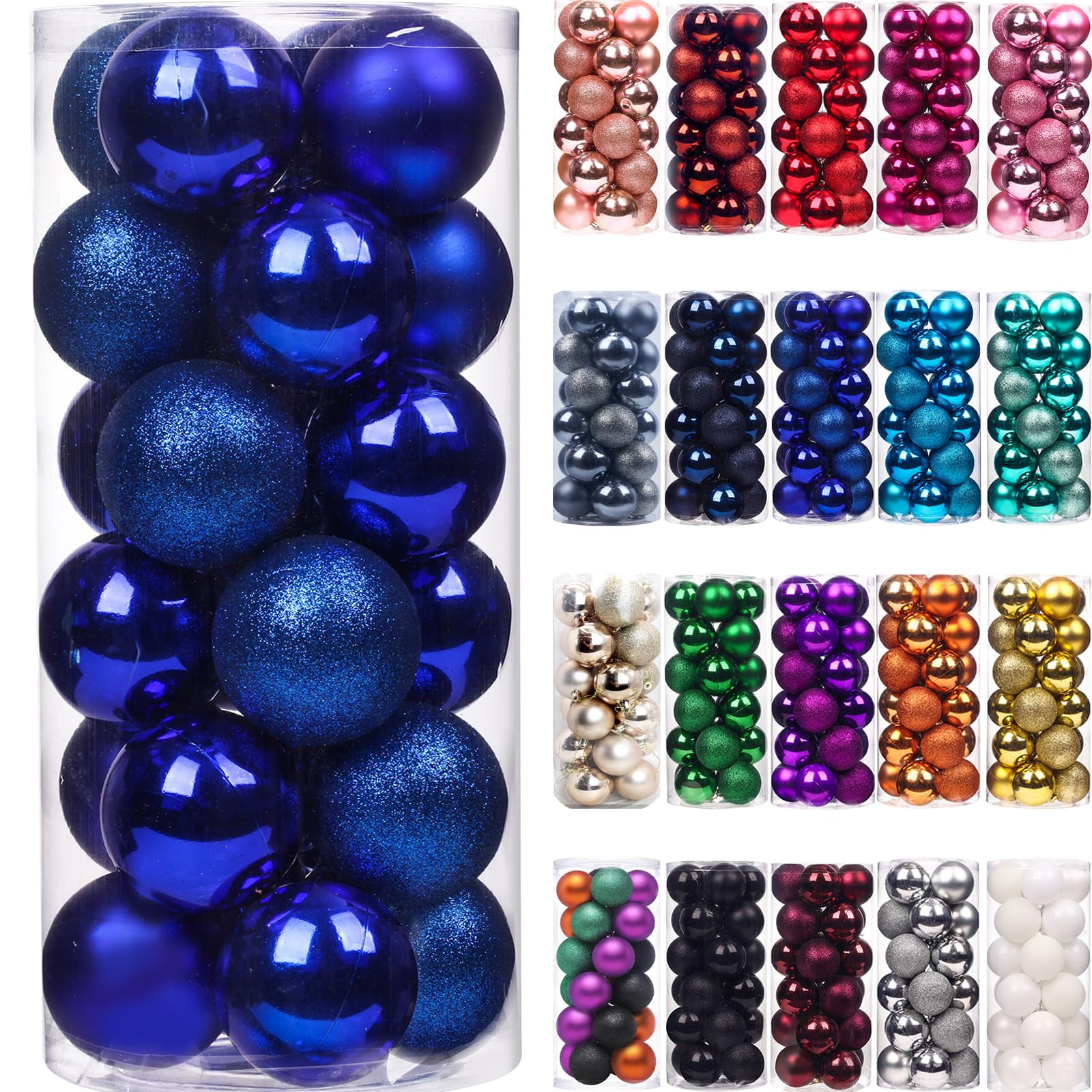 Emopeak 24Pcs Christmas Balls Ornaments for Xmas Christmas Tree - Mini Shatterproof Christmas Tre... | Amazon (US)