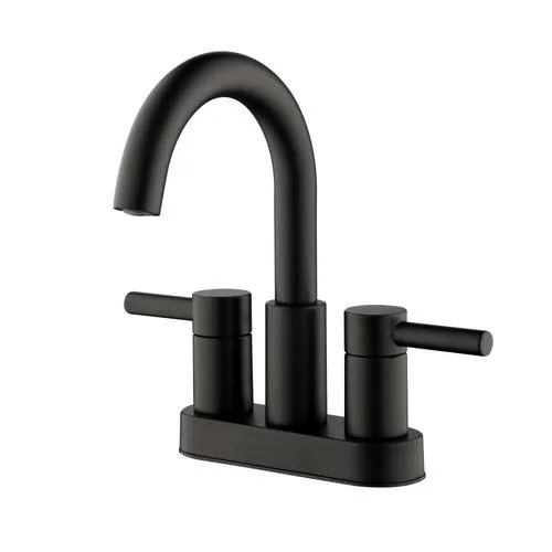 Jacuzzi Duncan Matte Black 2-Handle 4-in Centerset WaterSense Bathroom Sink Faucet with Drain an... | Lowe's