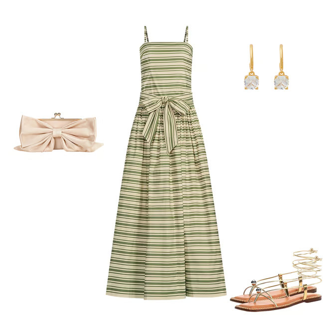 x The Style Bungalow South Ocean Bow Detail Striped Maxi Dress | Dillard's