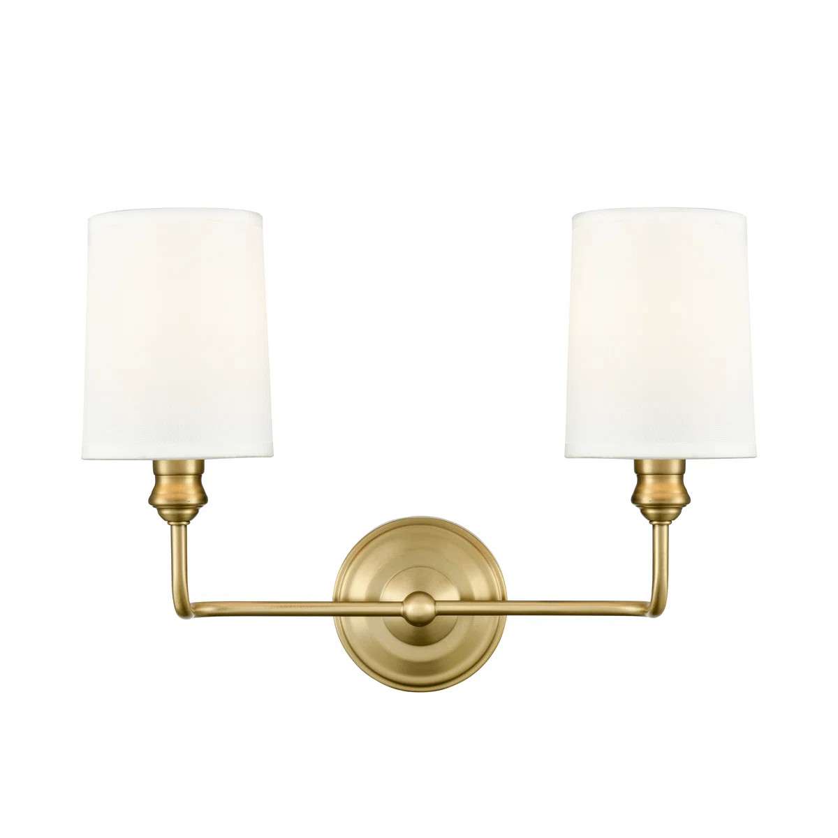 Winston Porter Tywonda 2 Light Vanity with White Fabric Shade | Wayfair North America