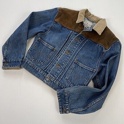 Women's Vintage Ralph Lauren (S) Suede Shoulder Yoke Western Denim Jacket | eBay US