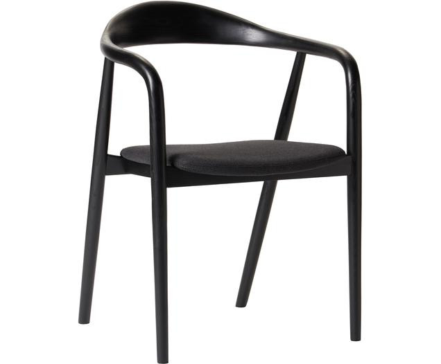 Holz-Armlehnstuhl Angelina mit Sitzpolster in Schwarz | WestwingNow EU