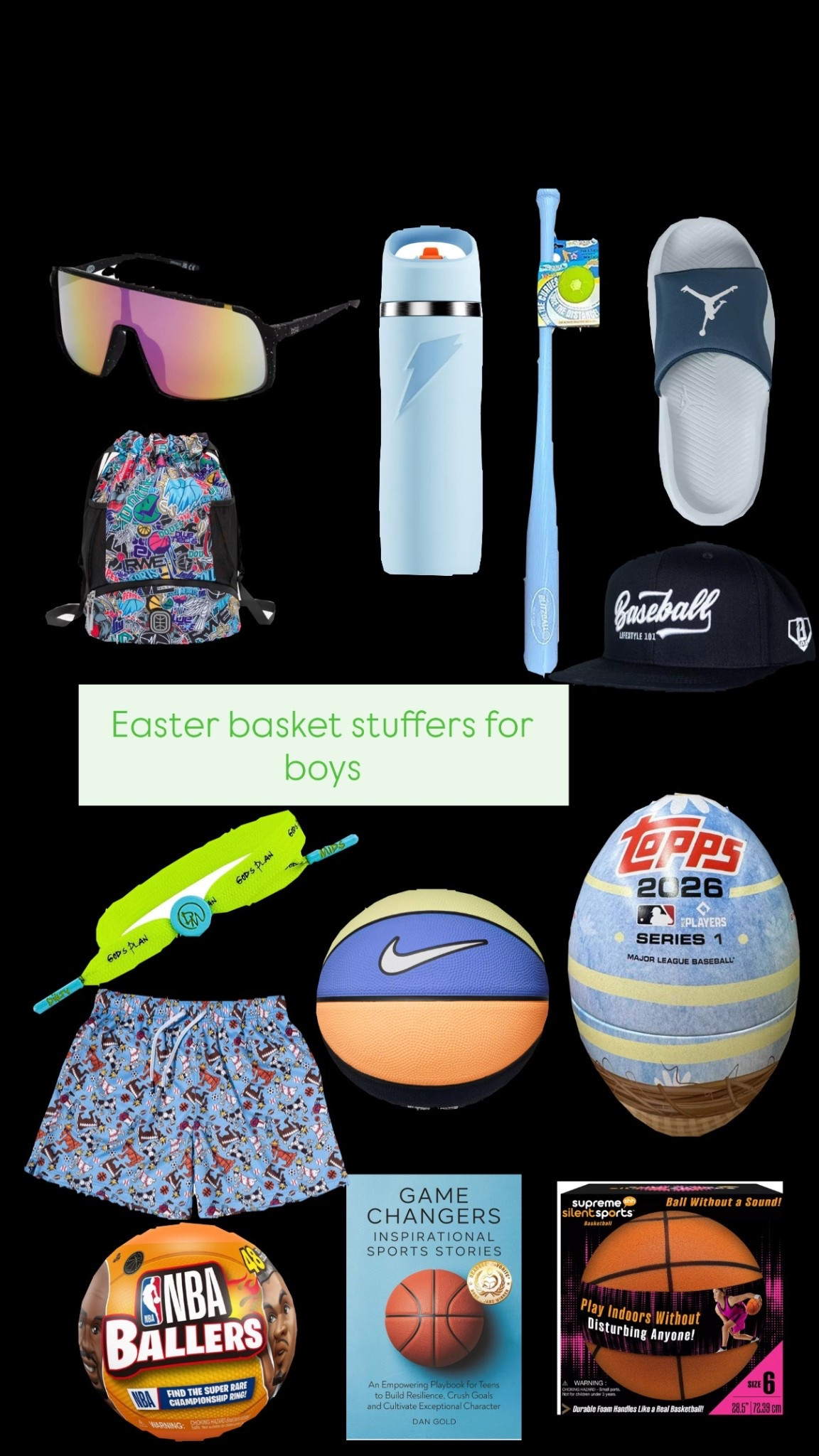 Easter basket stuffers for the boys! My son has a lot of this and all of it would make the perfect baskets stuffers! Stuff they will actually use! 

GOAT USA
Crocs
Topps egg 
Overtime elite 
Jordan slides 


#LTKKids #LTKmomlife #LTKSeasonal