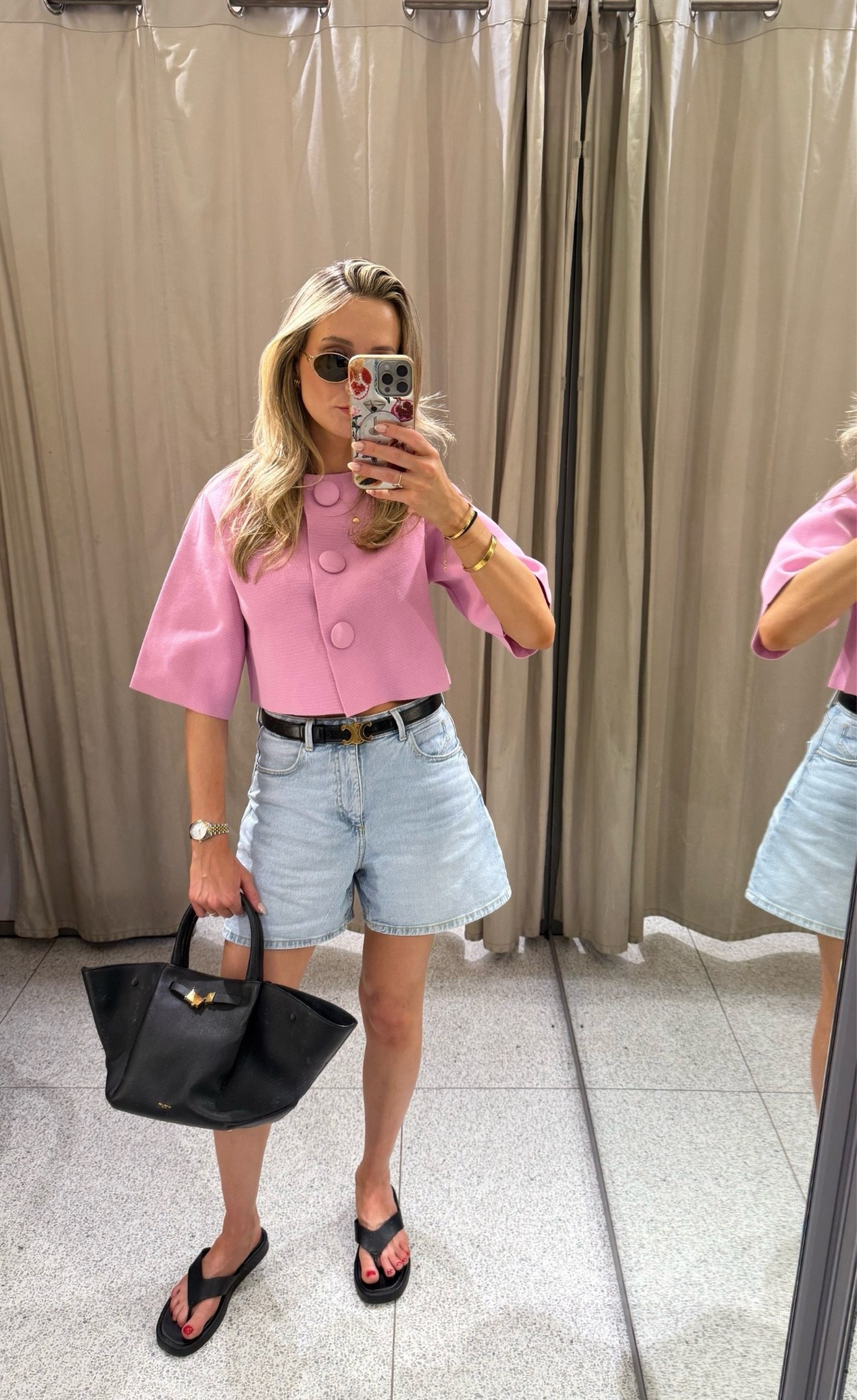 A cute everyday spring outfit. These shorts are so comfortable for denim shorts. Love the little pink summer knit too

#LTKsummer #LTKuk
