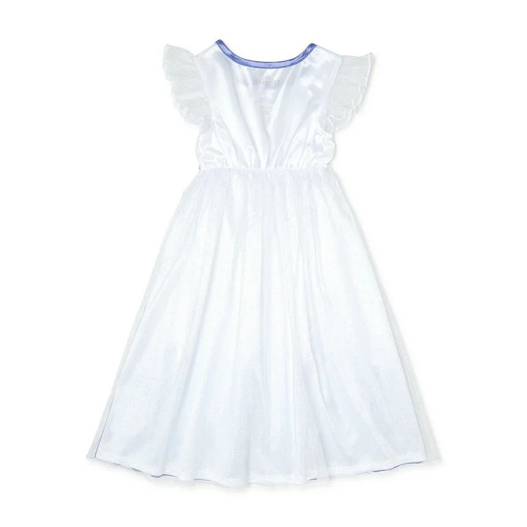 Frozen Elsa Disney Princess Girl Fantasy Gown Pajama Nightgown, Sizes 4-12 | Walmart (US)