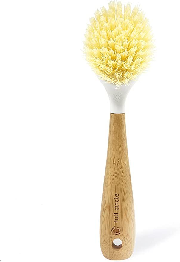 Full Circle Be Good Kitchen Dish Brush with Bamboo Handle, Single Brush, White | Amazon (US)