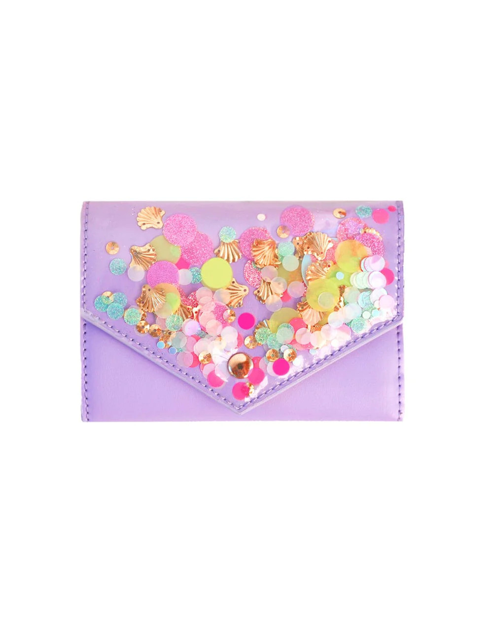 Shell it Out Confetti Button Wallet | Packed Party