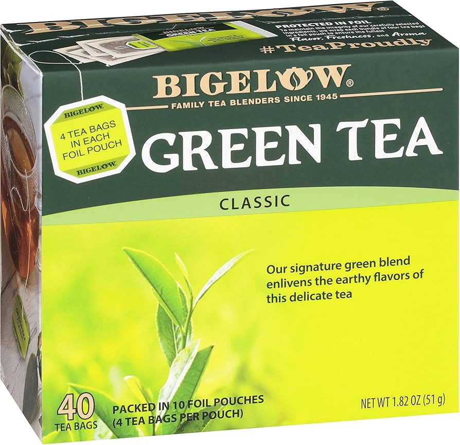 Bigelow Tea Classic Green Tea, Caffeinated Tea with Green Tea, 40 Count Box (Pack of 6), 240 Tota... | Amazon (US)