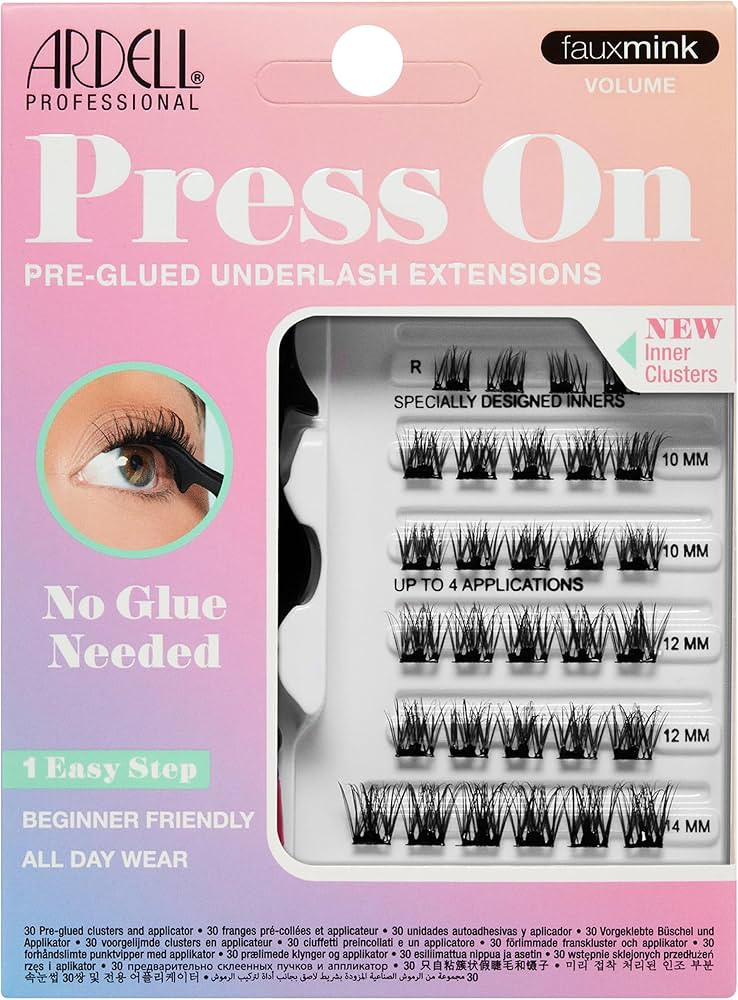 Ardell Press On Pre-Glued Eyelash Extension with Applicator - Fauxmink Volume, Customizable DIY L... | Amazon (US)
