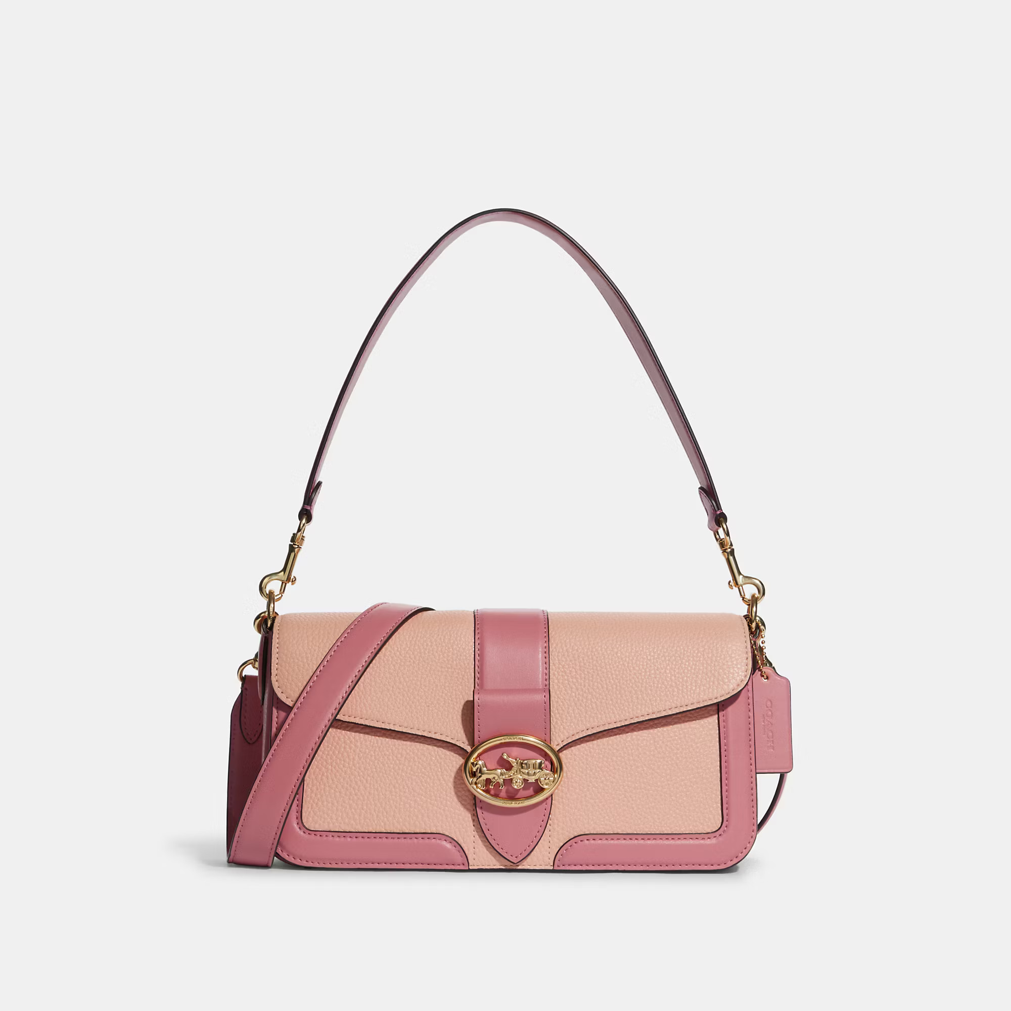 Coach Outlet Women's Georgie Shoulder Bag In Colorblock - Gold/faded Blush/taffy | Coach Outlet US