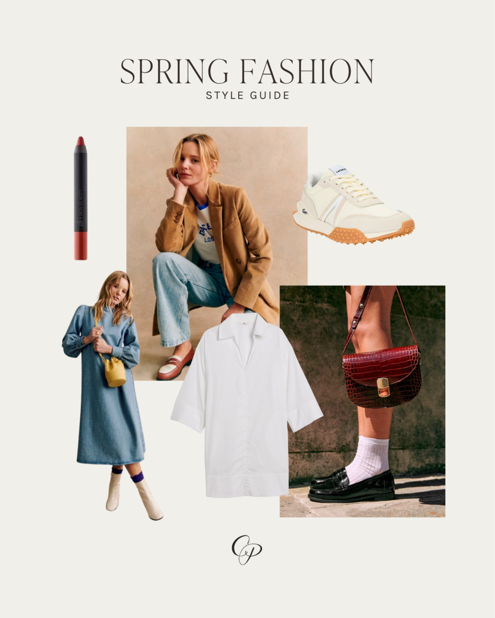 Spring Fashion | Lip Crayon | Makeup | Blazer | Striped | Sneakers | Jean Dress | White Blouse Dress | Black Loafers | Leather Shoes | Neutral | Business Casual | Lacoste | Red Lipstick

#LTKSeasonal #LTKsalealert #LTKSpringSale