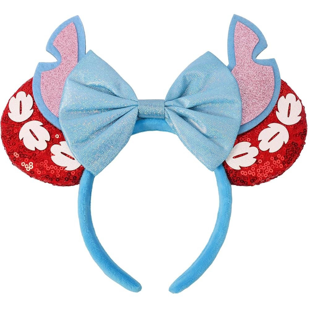 Mouse Ears Headband, Sequin Mouse Ears for Women Girls Boys, Hamemade Soft Bow Headband for Cospl... | Amazon (US)