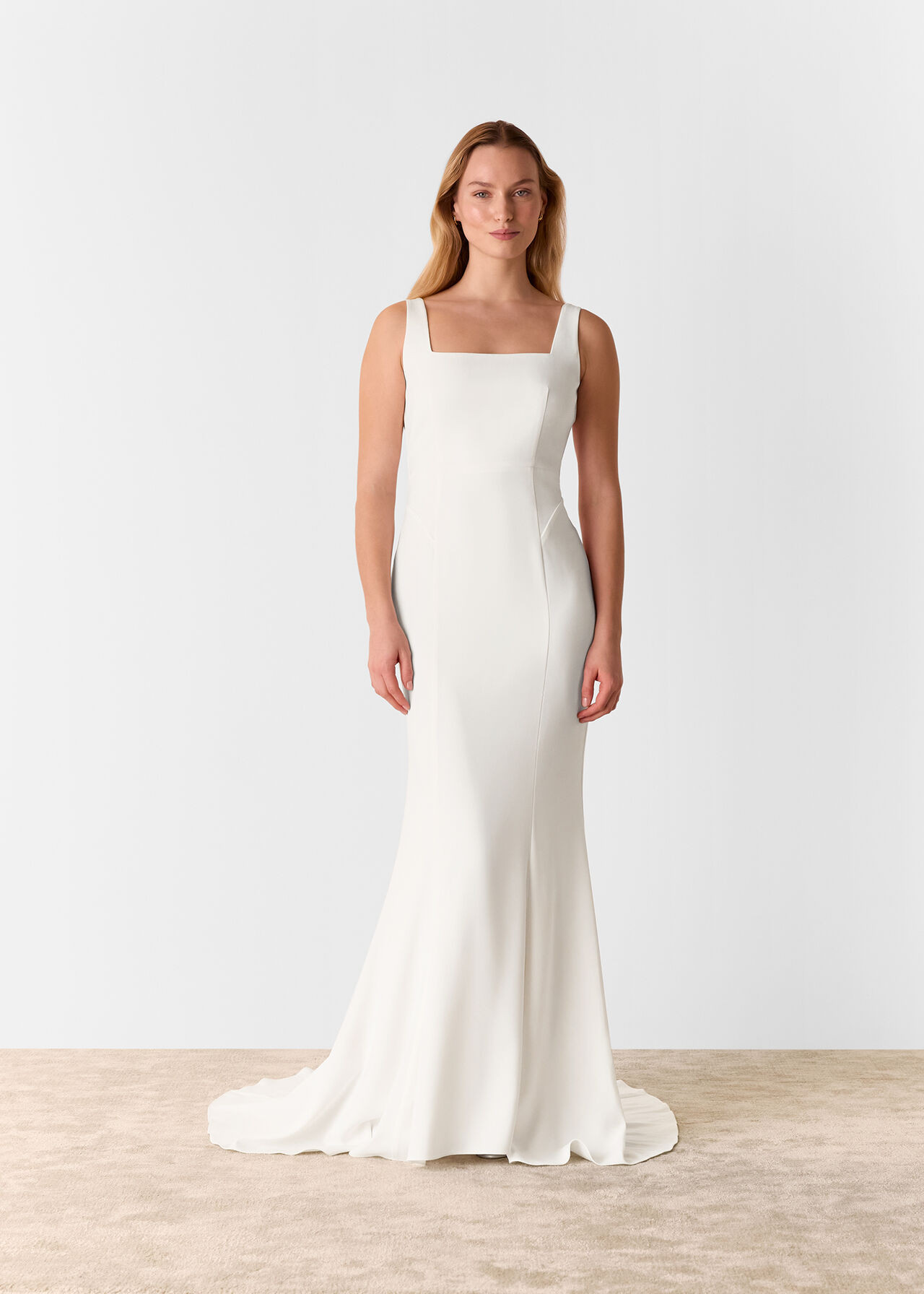 Ivory Mia Square Neck Wedding Dress | WHISTLES | Whistles | Whistles