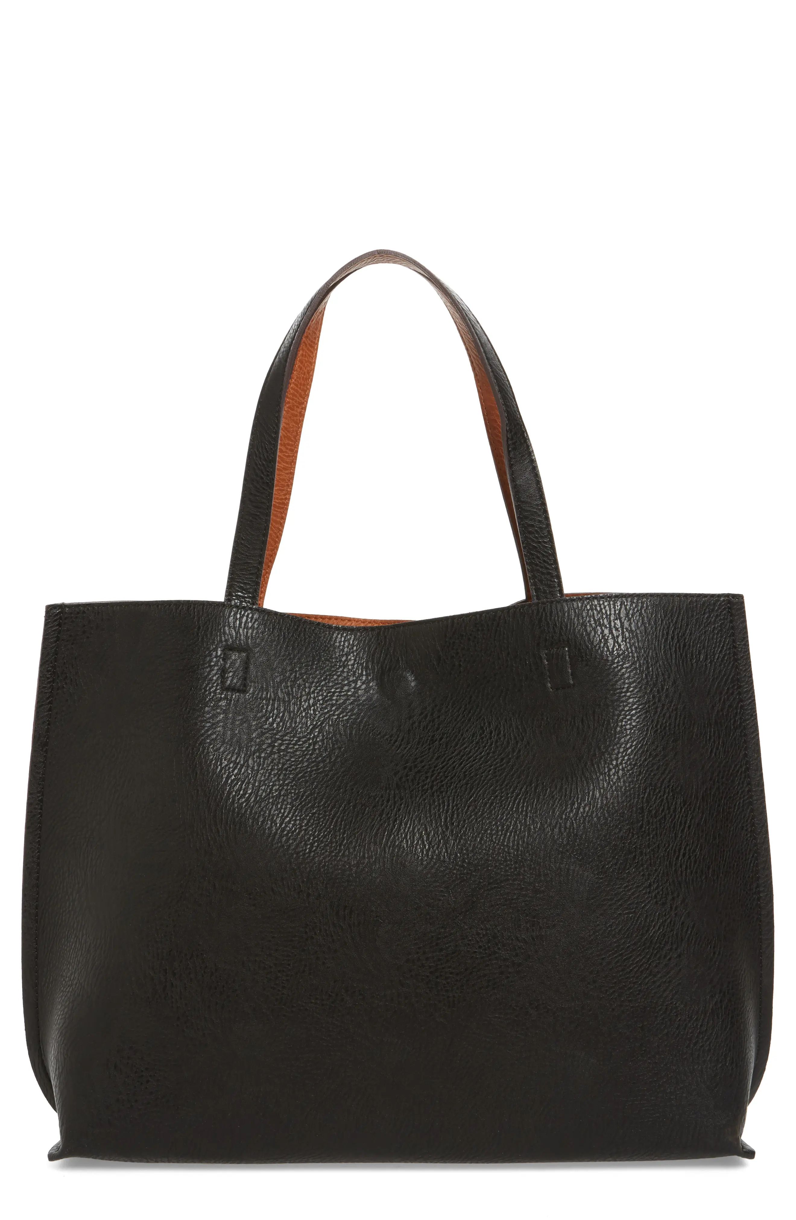 Street Level Reversible Faux Leather Tote & Wristlet - | Nordstrom