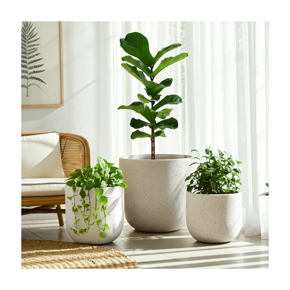Planters Polyresin Outdoor Indoor Weather-Resistant Garden Flower Pot Set For Home Or Patio Use S... | Wayfair North America