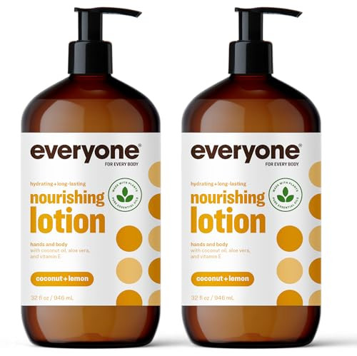 Everyone Nourishing Hand and Body Lotion, 32 Ounce (Pack of 2), Coconut and Lemon, Plant-Based Lotion with Pure Essential Oils, Coconut Oil, Aloe Vera and Vitamin E | Amazon (US)